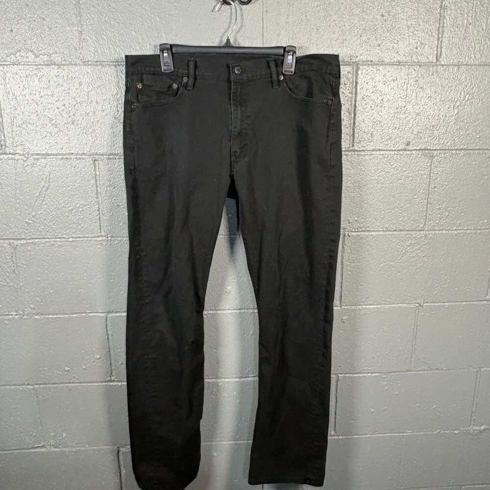 Levi's 513 Jeans Men's 36x34 Slim Straight Fit Black Denim